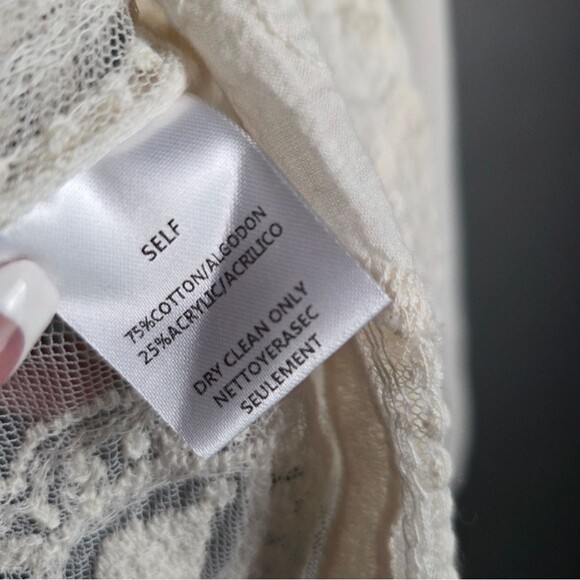Adora Bone Cream Jamie Embroidered Blouse Sz M/L NWT Lace Embroidered Sheer - Picture 13 of 13